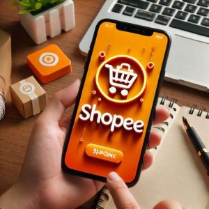 shopee logo on smartphone