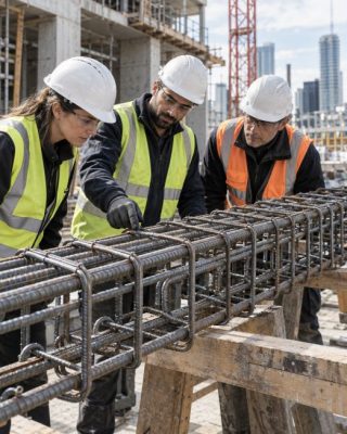 inspecting a reinforced concrete beam cage